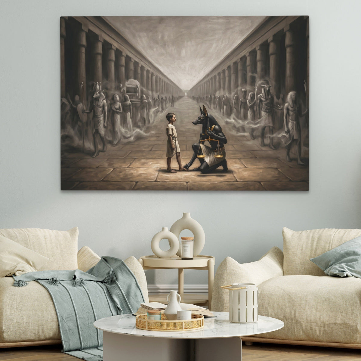 Anubis Columned Procession - Luxury Wall Art