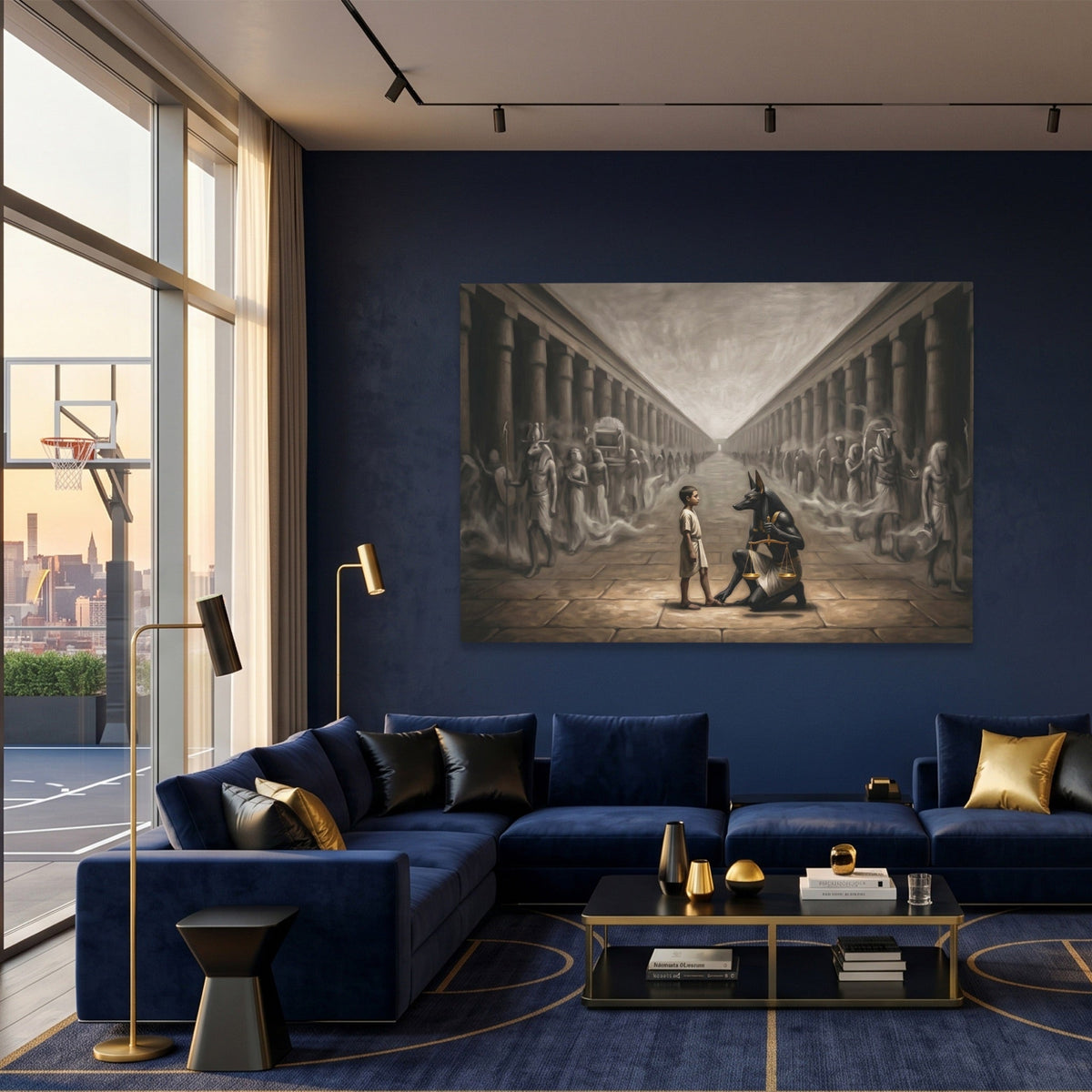 Anubis Columned Procession - Luxury Wall Art