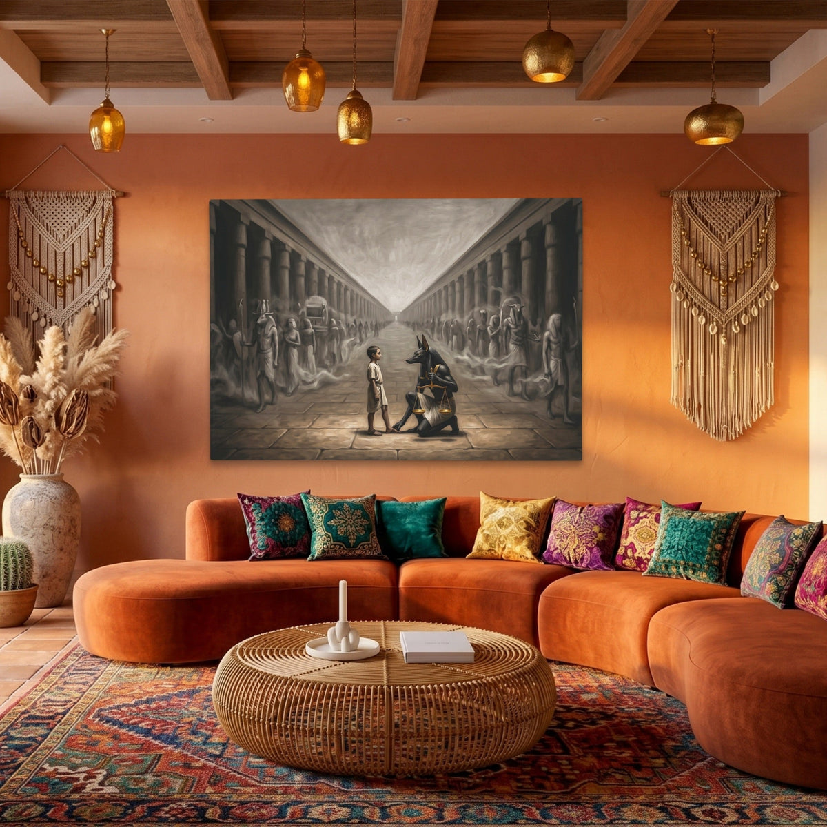 Anubis Columned Procession - Luxury Wall Art