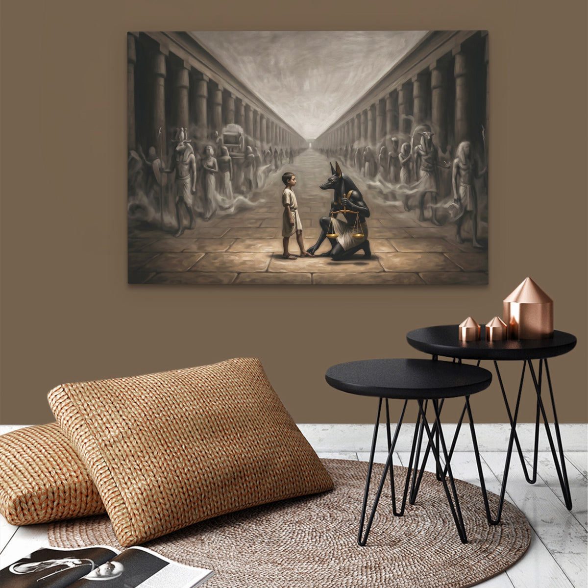 Anubis Columned Procession — Anubis Columned Procession brown wallroom 258