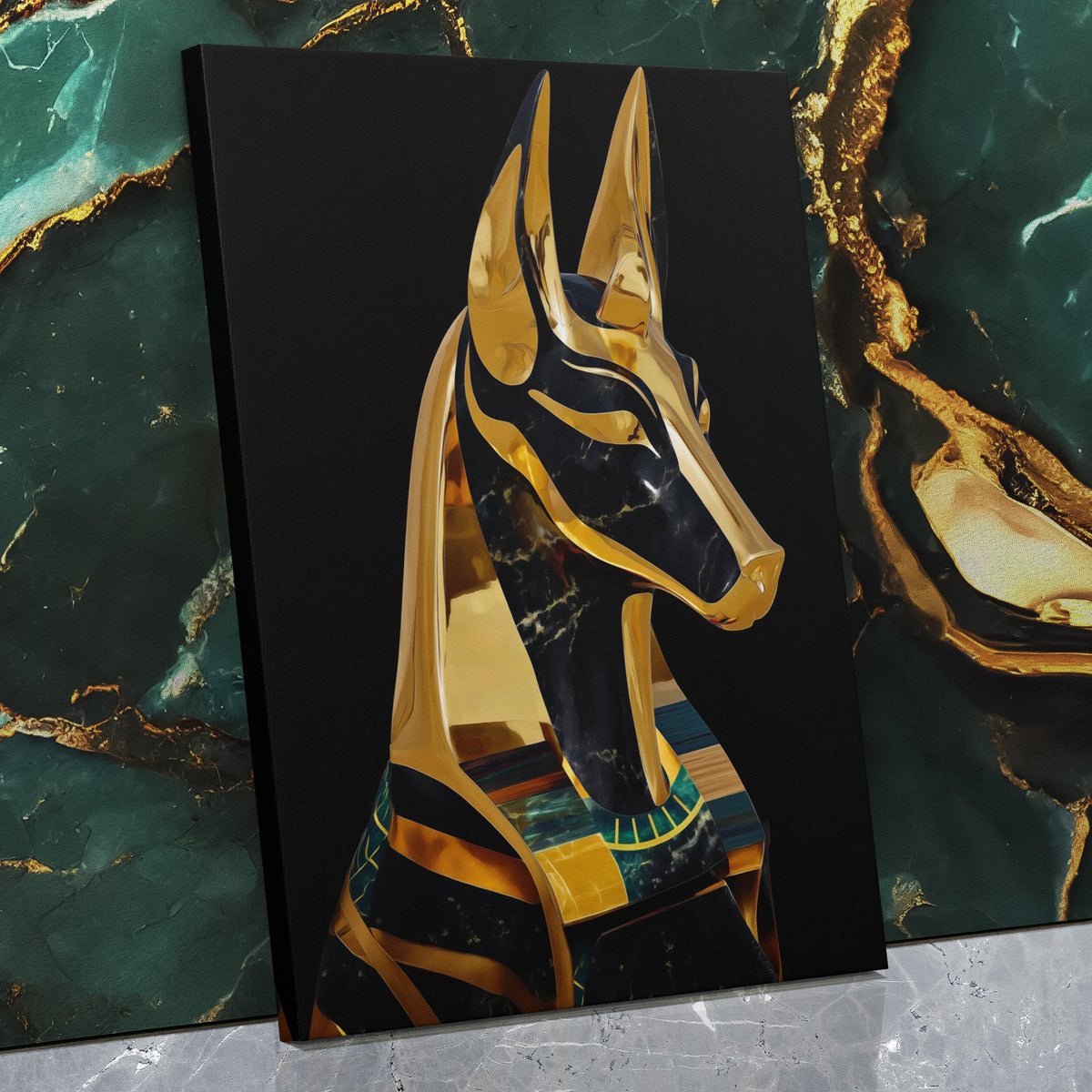 Anubis Golden Depths - Luxury Wall Art