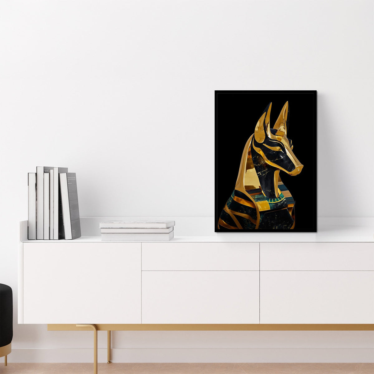 Anubis Golden Depths - Luxury Wall Art