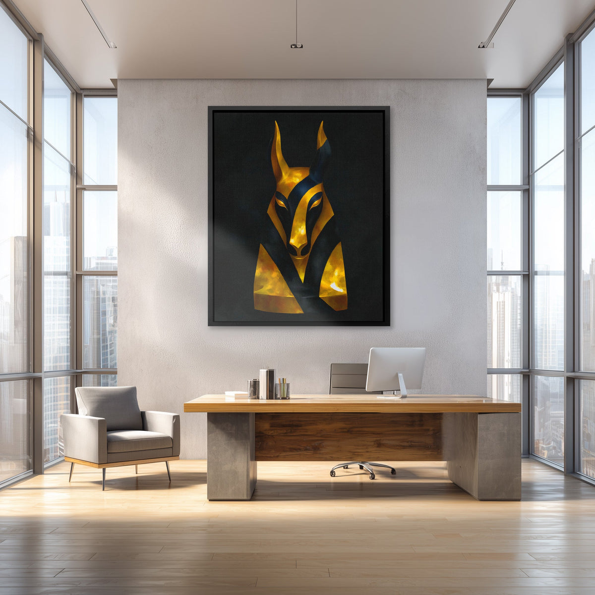 Anubis Golden Fragments - Luxury Wall Art
