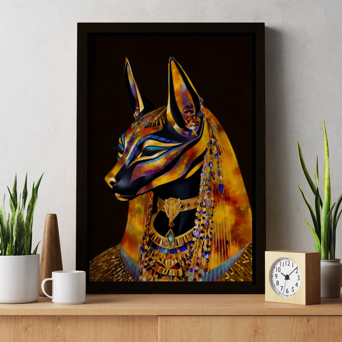 Anubis Golden Throne - Luxury Wall Art