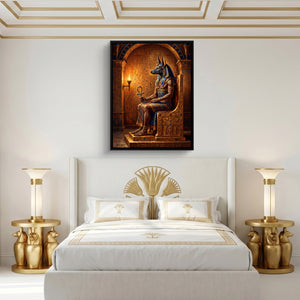 Anubis Judgment Seat — anubis judgment seat sq egyptian isis room 1port framed black