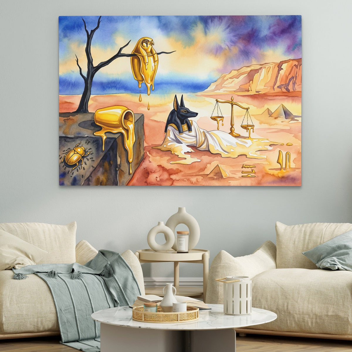 Anubis Melting Desert - Luxury Wall Art