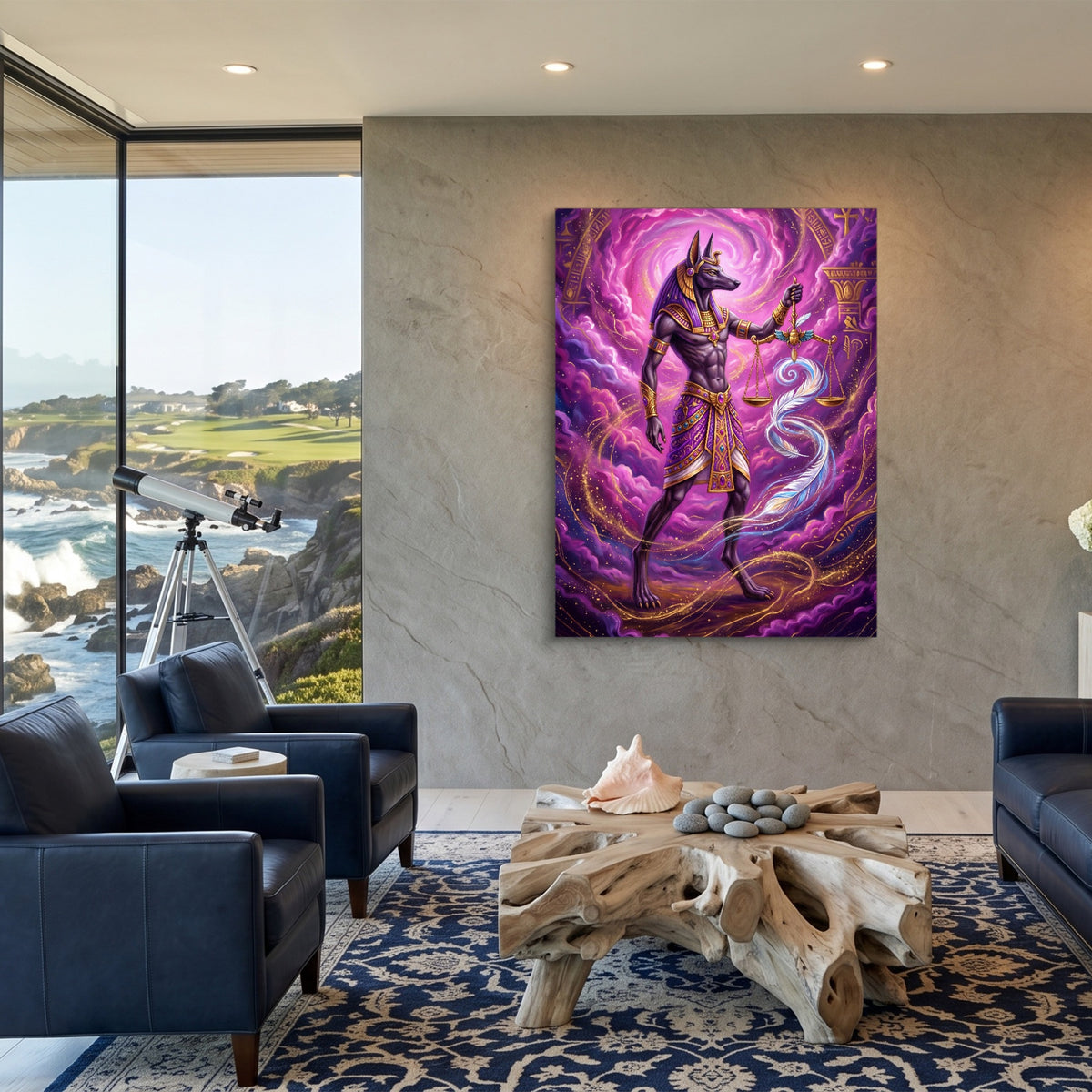 Anubis's Violet Balance — anubis's violet balance sq coastal views 1port flush print