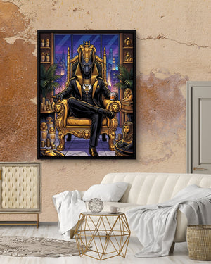 Anubis Throne Gold — anubis throne gold psd mocha luxury room 1port framed black