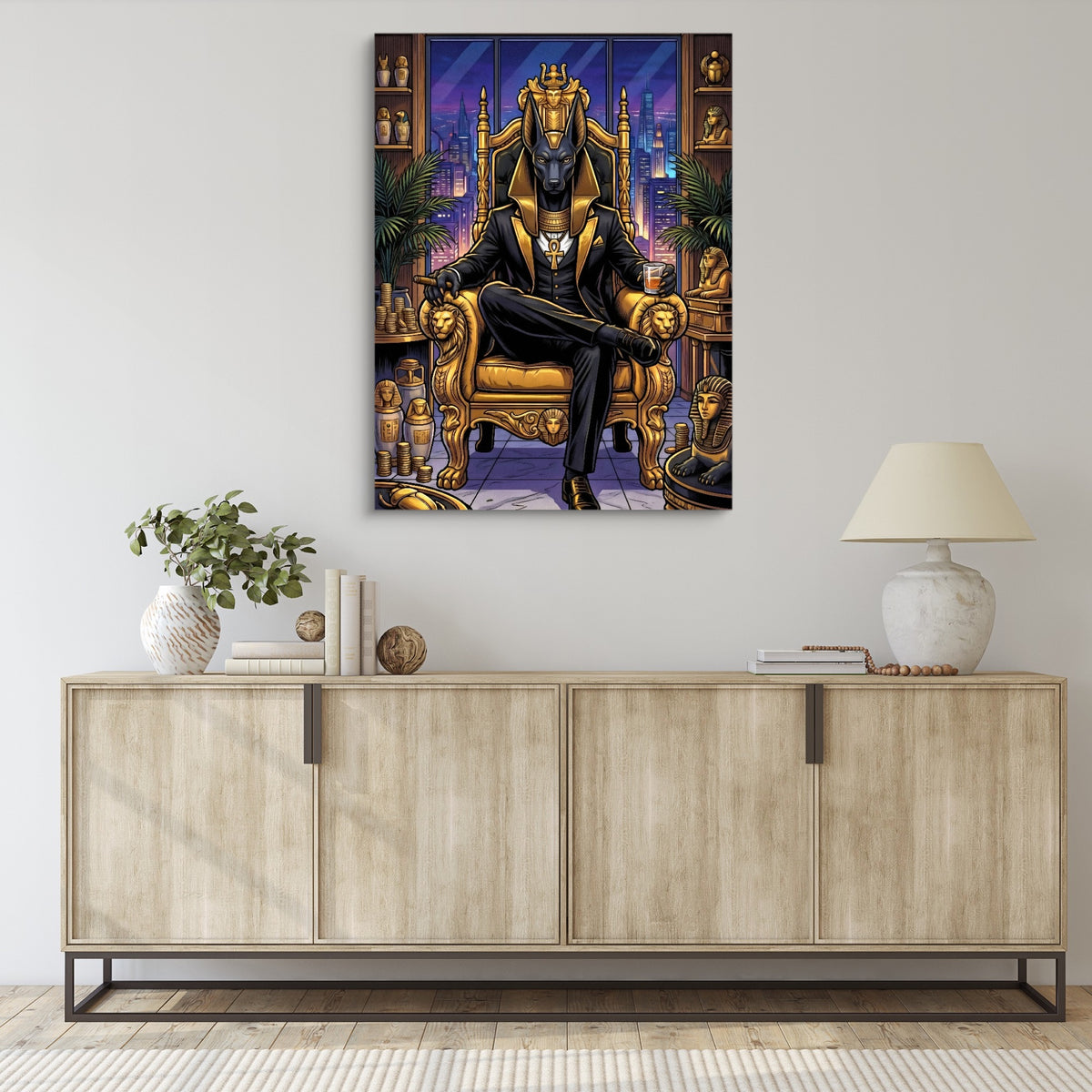 Anubis Throne Gold — anubis throne gold sq living room desk 1port flush print