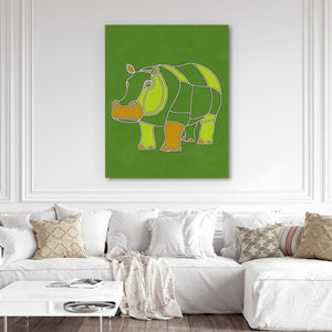 Apple Green Hippo - Luxury Wall Art