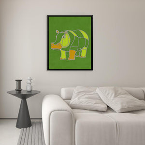 Apple Green Hippo - Luxury Wall Art