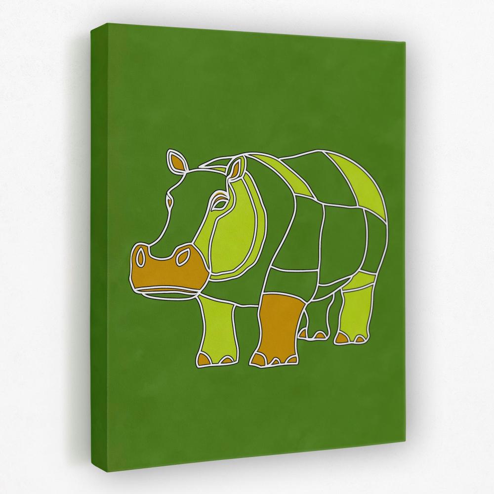 Apple Green Hippo - Luxury Wall Art