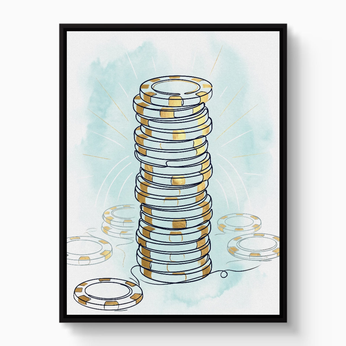 Aqua Wager — aqua wager white studio framed black
