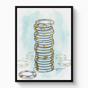 Aqua Wager — aqua wager white studio framed black