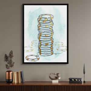 Aqua Wager — aqua wager sq office desk wall 1port framed black