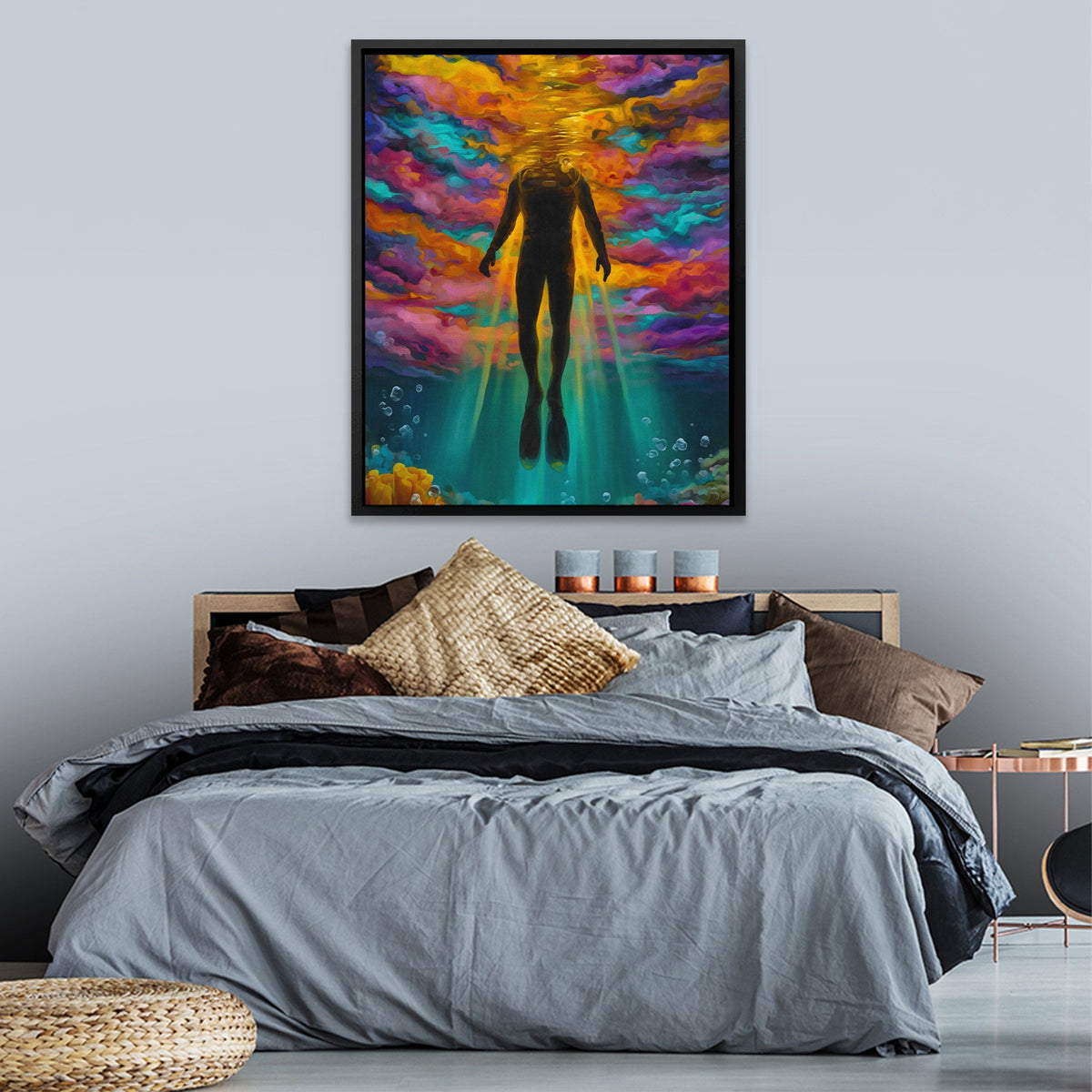 Aquatic Golden Ascension - Luxury Wall Art