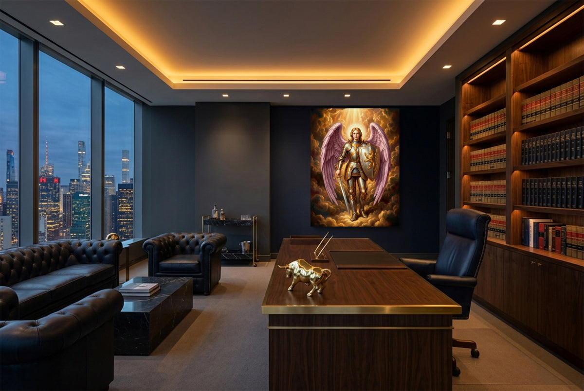 Archangel's Vigil — archangel's vigil office with city view 4 1port flush print
