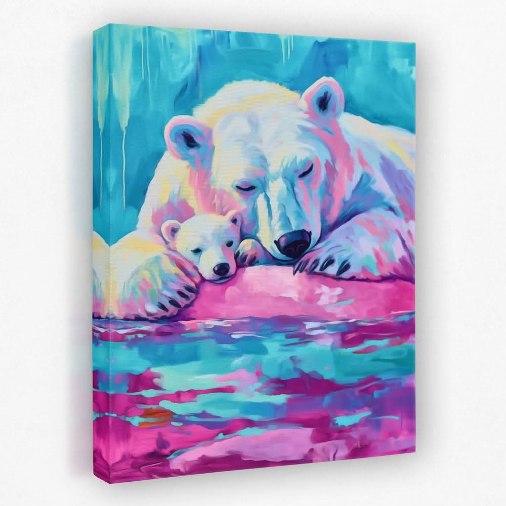 Arctic Bear Love - Animals Canvas Wall Art