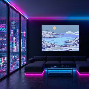 Arctic Iceberg Dusk — Arctic Iceberg Dusk Blue Pink Neon Room Land 8