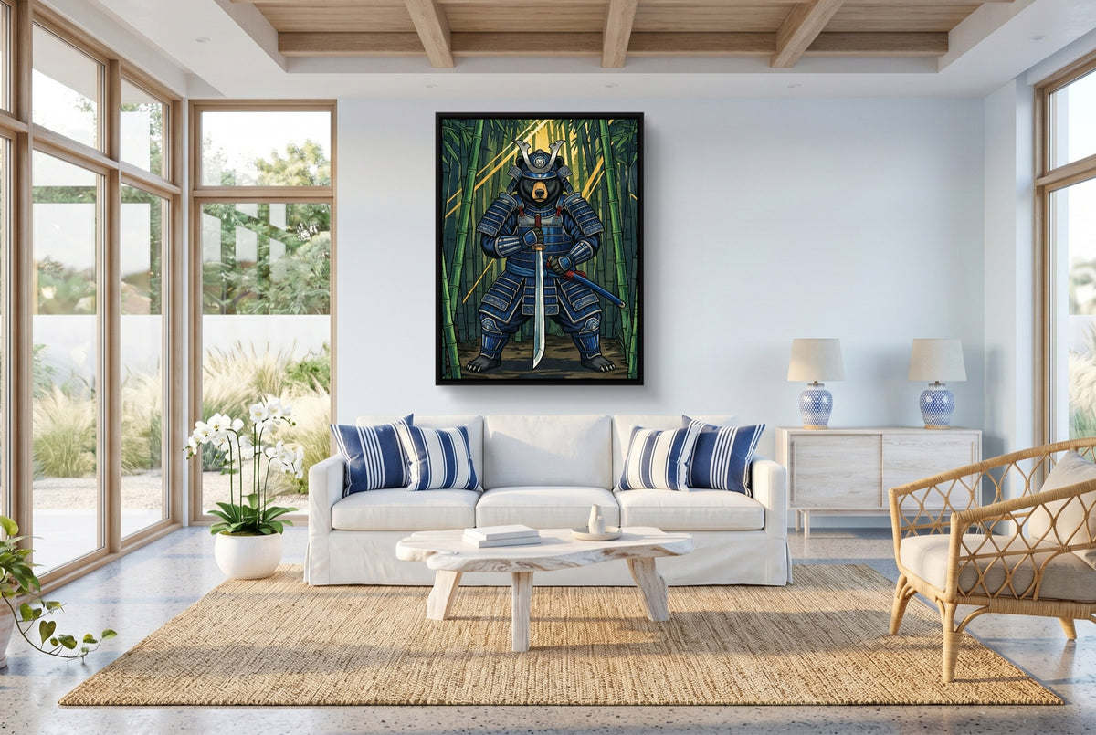 Armored Bear Katana — armored bear katana living room with windows 1port framed black
