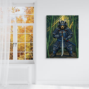 Armored Bear Katana — armored bear katana sq fall outside white walls 1port flush print