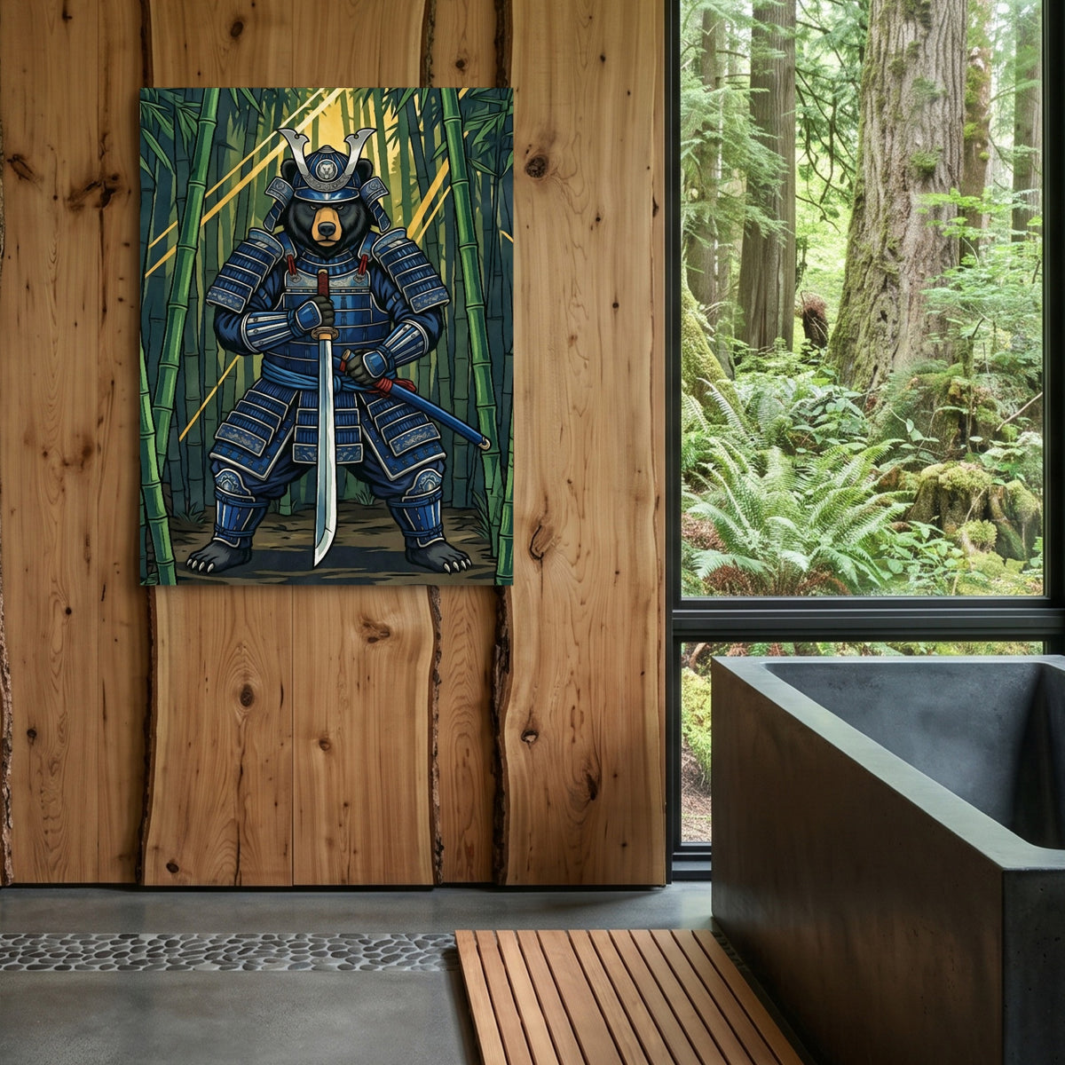 Armored Bear Katana — armored bear katana sq outdoor bathroom log 1port flush print