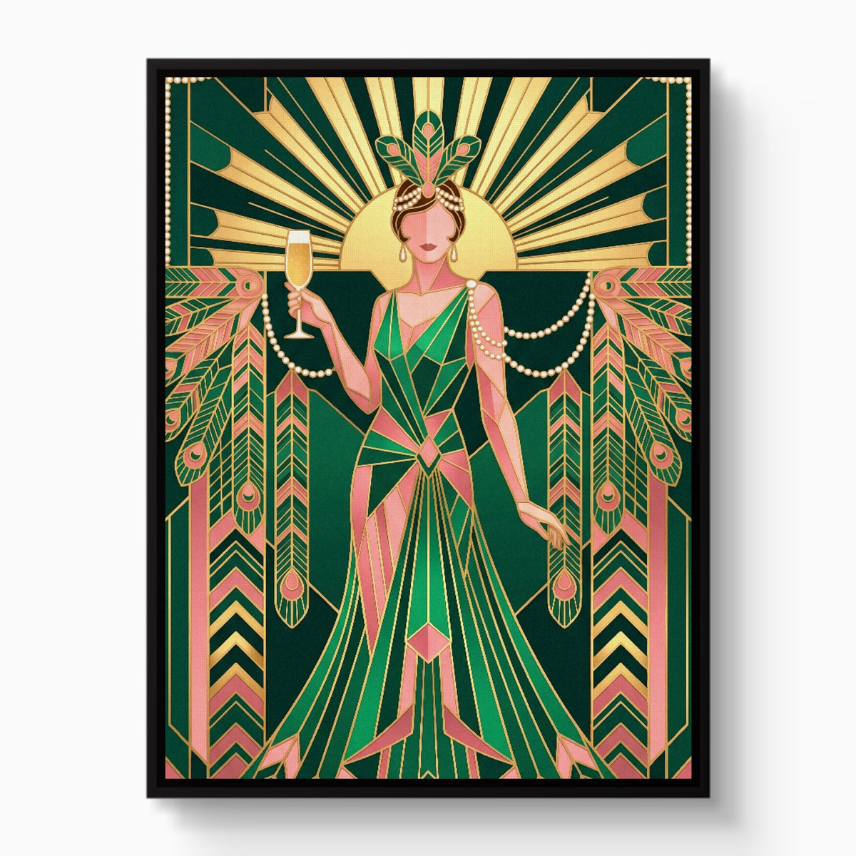 Art Deco Celebration — art deco celebration white studio framed black