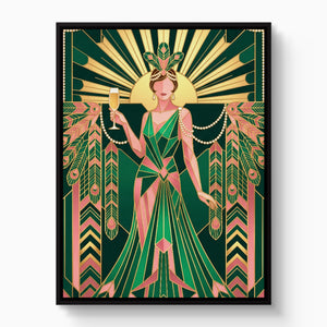 Art Deco Celebration — art deco celebration white studio framed black