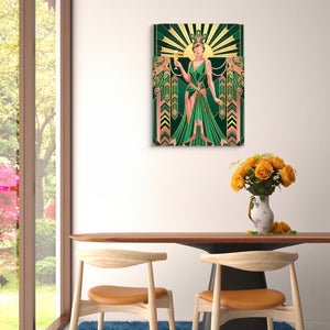 Art Deco Celebration — art deco celebration sq floral dining room 1port flush print