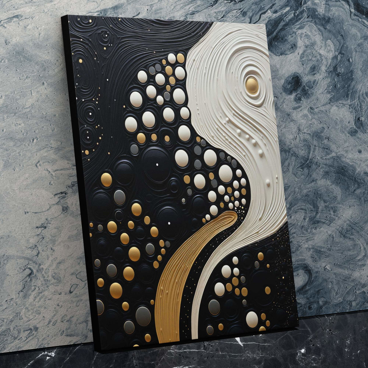 Artistic Ink - Black Vertical Canvas Print