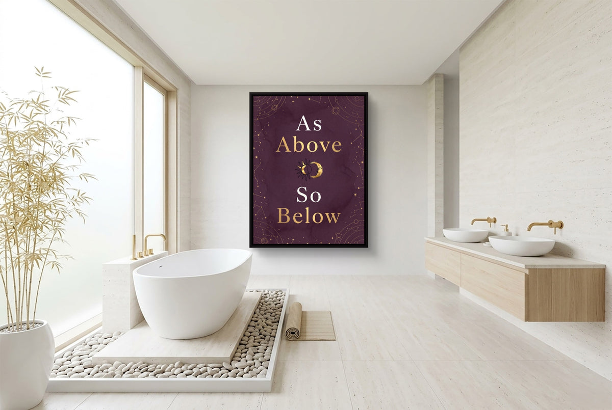 As Above Celestial — as above celestial bathroom interior with tub 1port framed black
