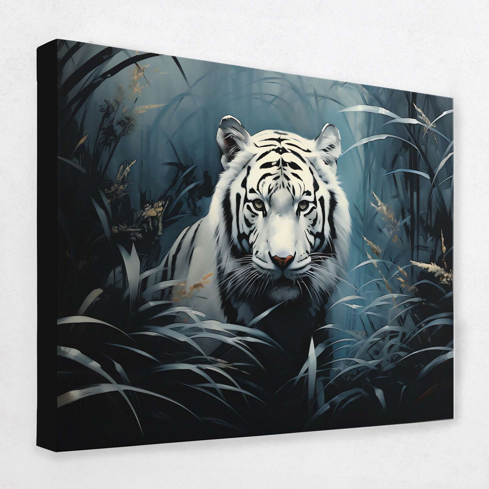 Asian White Tiger - Animals Canvas Wall Art