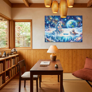 Astronaut Cosmic Fishing — Astronaut Cosmic Fishing Wood Minimalist Room Land 245