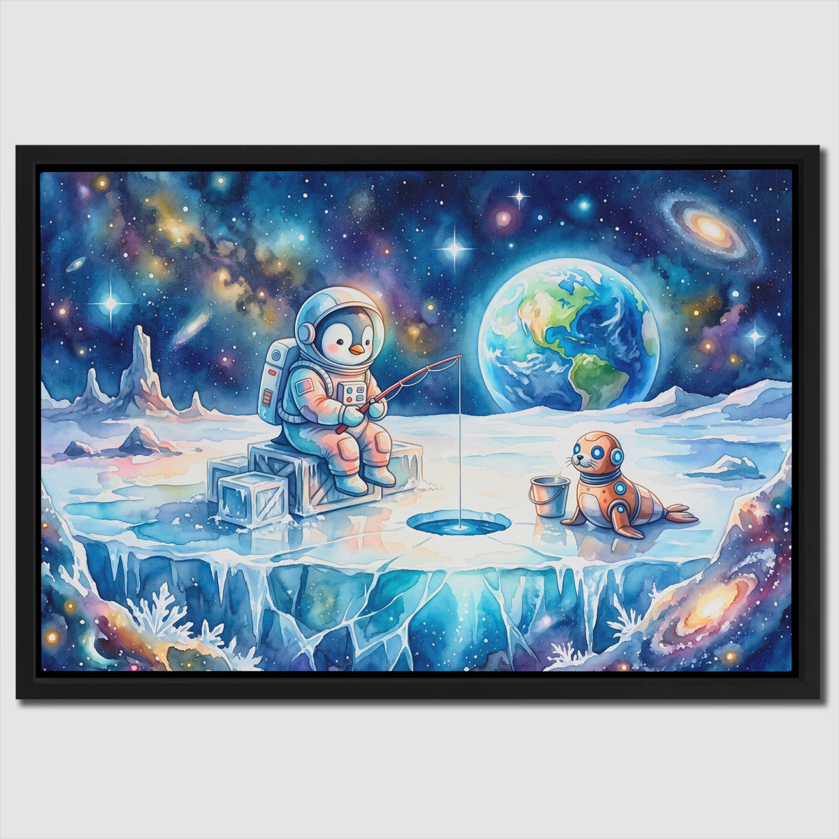 Astronaut Cosmic Fishing — Astronaut Cosmic Fishing Close Up Landscape 29