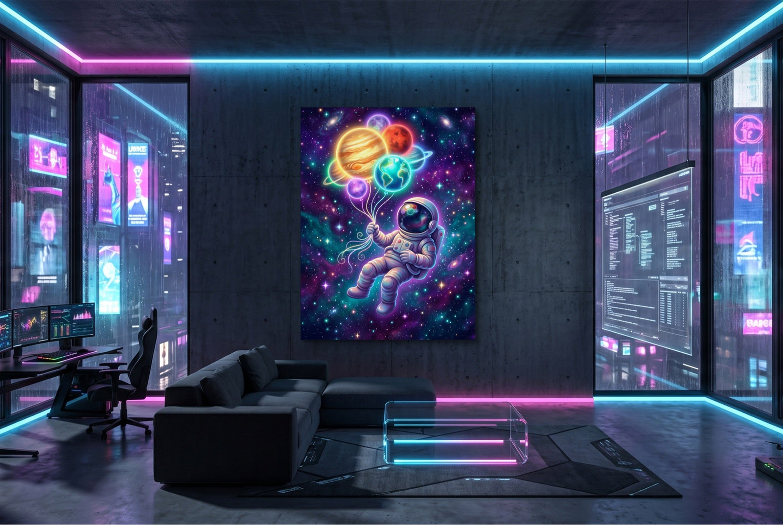 Astronaut's Planet Drift - Luxury Wall Art