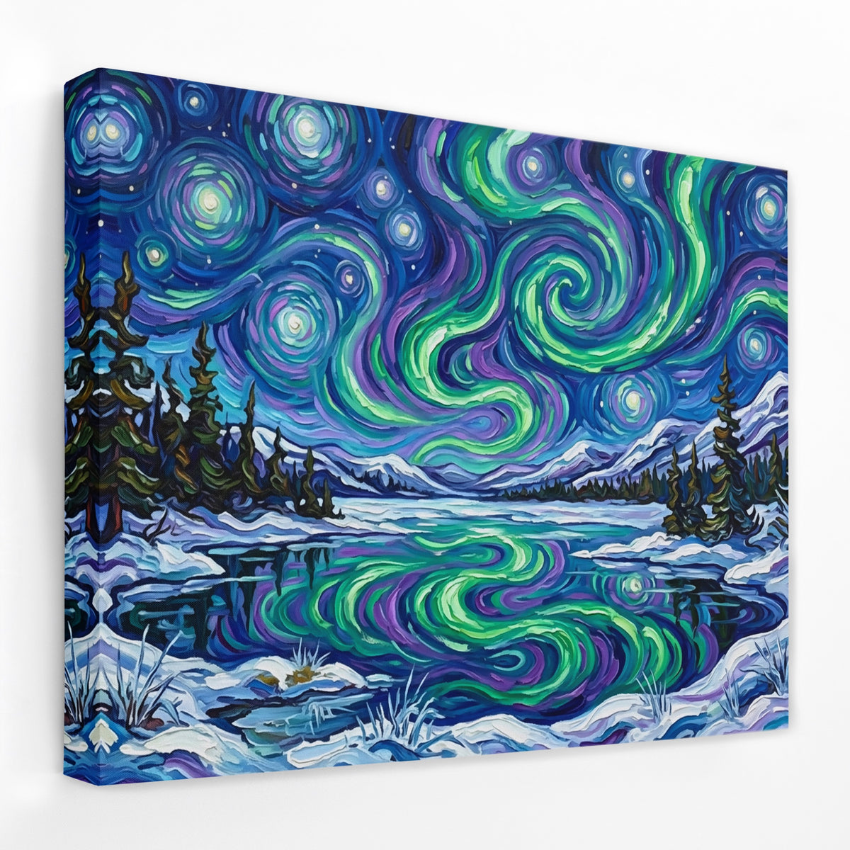 Aurora Borealis Reflection — Aurora Borealis Reflection Landscape   Side View   Mirror Wrap 138