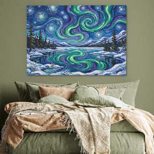 Aurora Borealis Reflection — Aurora Borealis Reflection Green Bedroom 66
