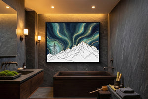 Aurora Mountain Night - Luxury Wall Art