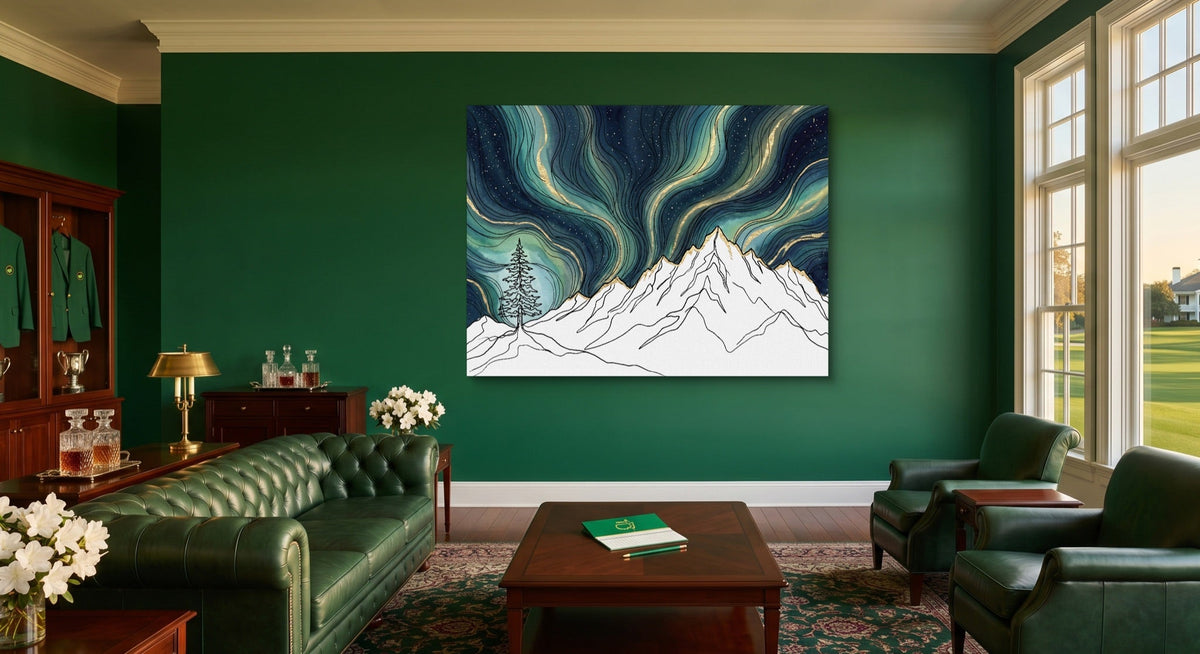 Aurora Mountain Night - Luxury Wall Art