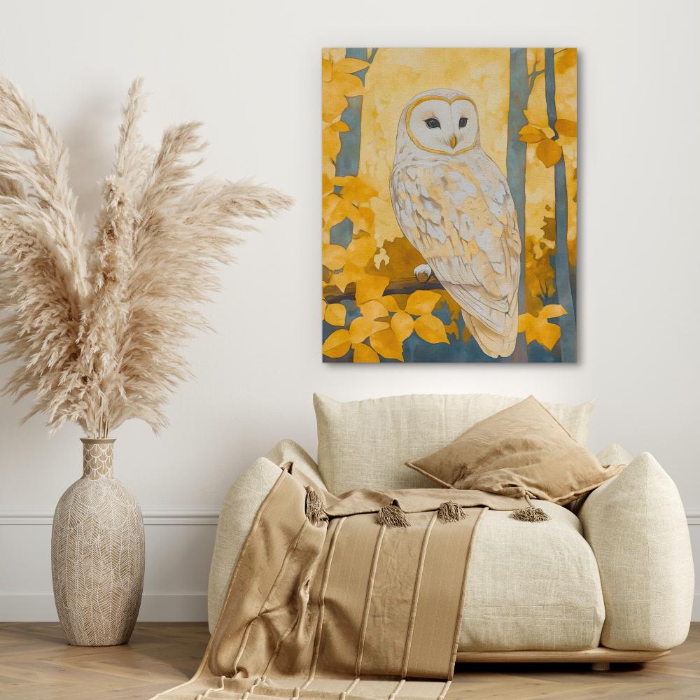 Autumn Owl Perched - Luxury Wall Art