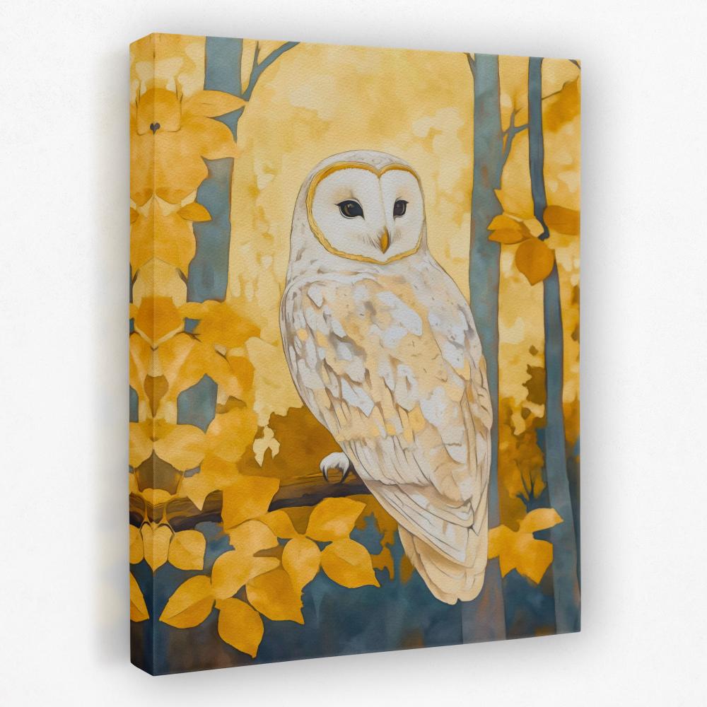Autumn Owl Perched - Luxury Wall Art