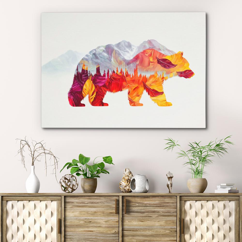Autumn Trail Bear - Luxury Wall Art