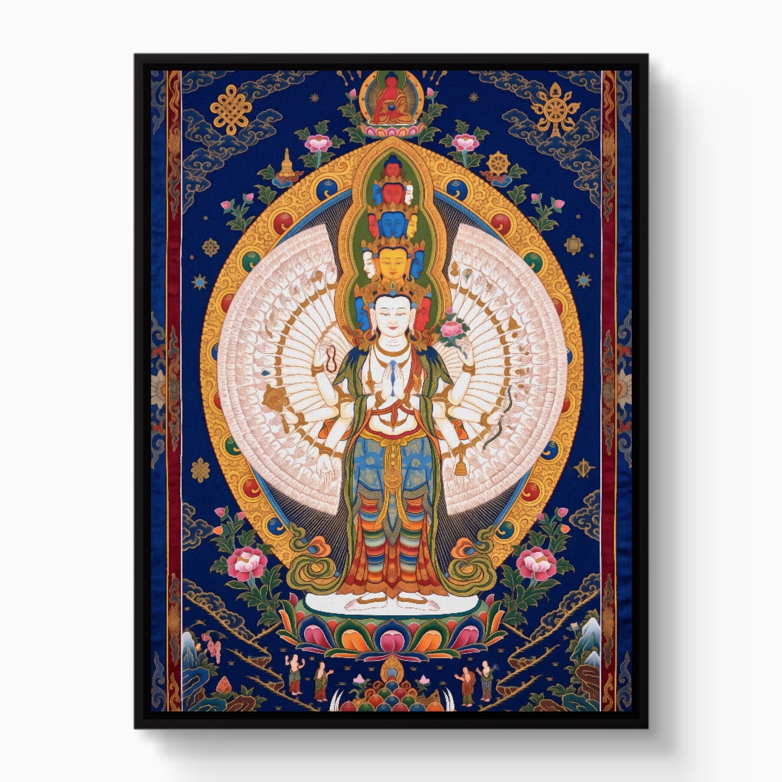Avalokiteshvara Golden Radiance — avalokiteshvara golden radiance white studio framed black