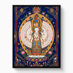 Avalokiteshvara Golden Radiance — avalokiteshvara golden radiance white studio framed black