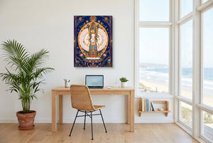 Avalokiteshvara Golden Radiance — avalokiteshvara golden radiance office space with desk chair 1port flush print