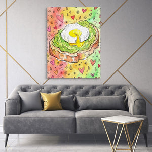 Avocado Toast Hearts - Luxury Wall Art