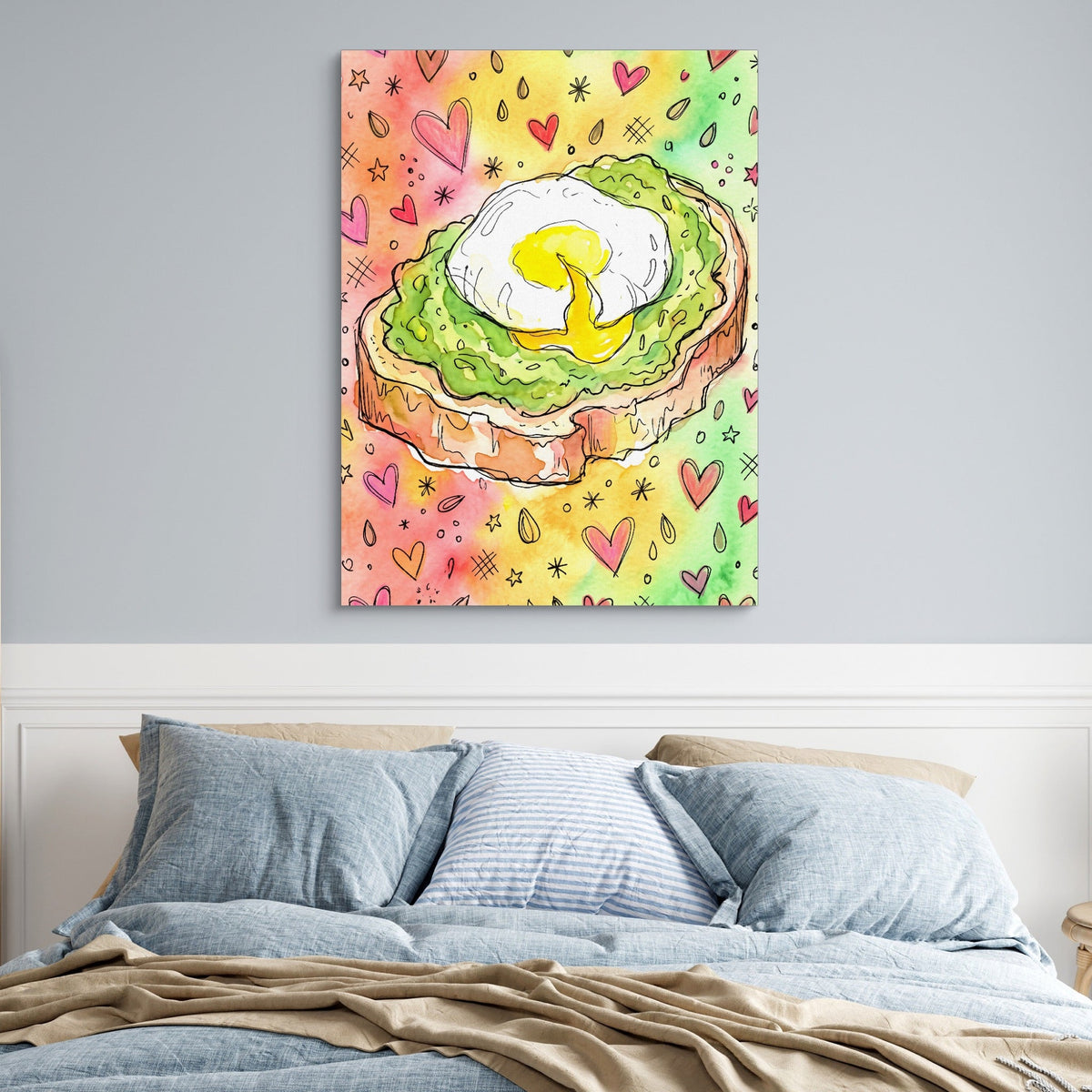Avocado Toast Hearts - Luxury Wall Art