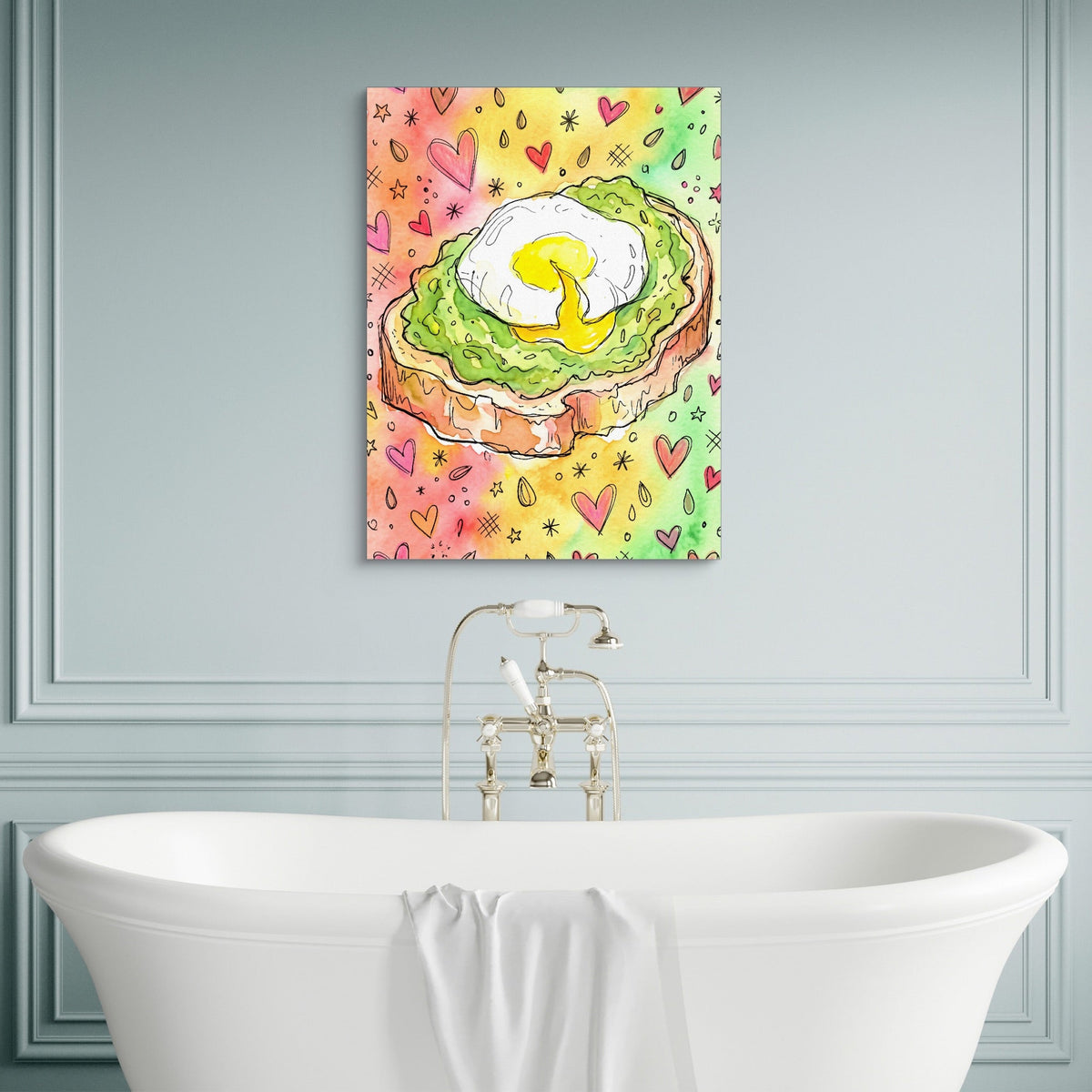 Avocado Toast Hearts - Luxury Wall Art