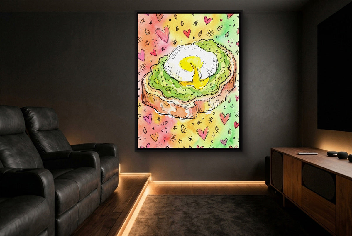 Avocado Toast Hearts - Luxury Wall Art