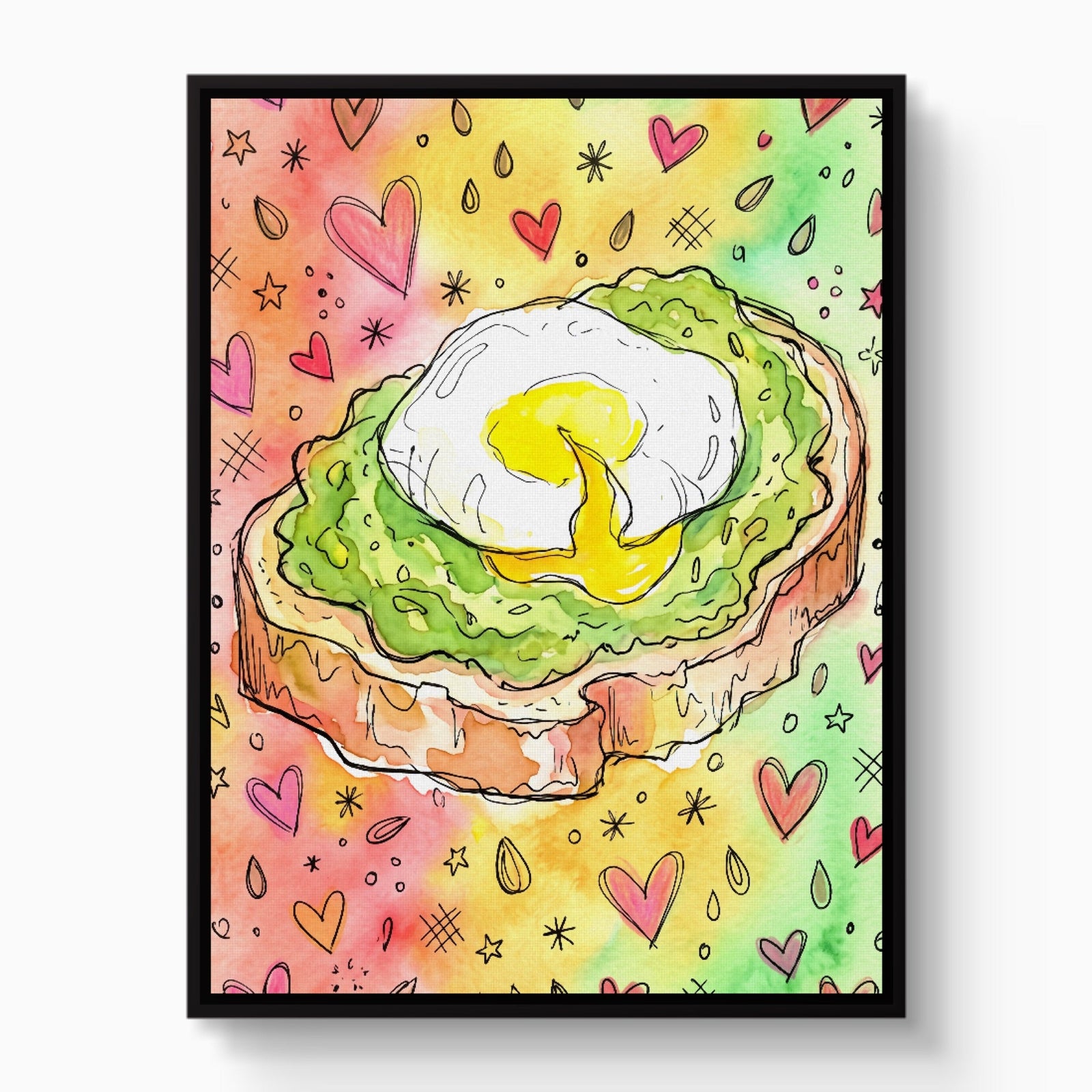 Avocado Toast Hearts - Luxury Wall Art